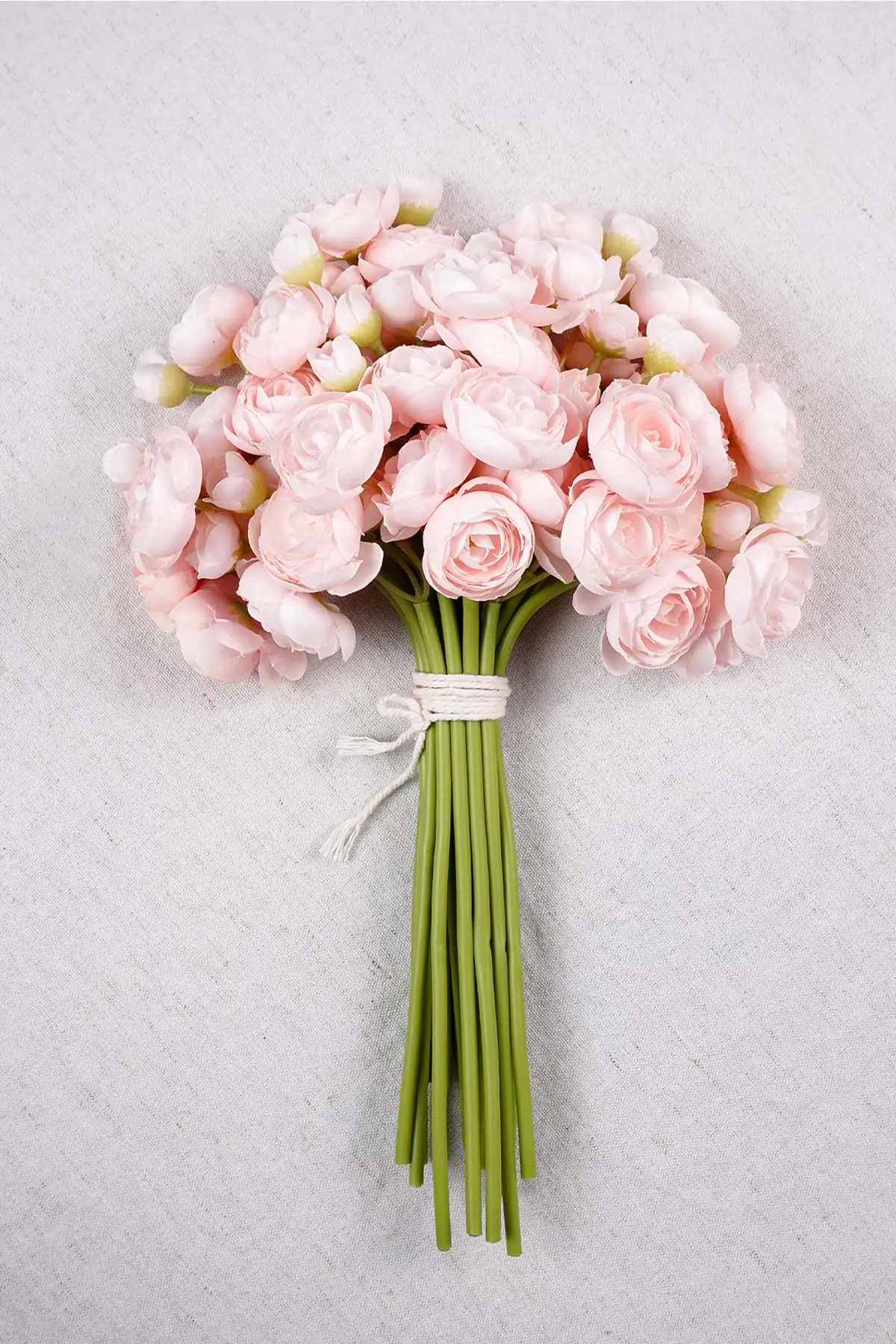 Blush pink mini ranunculus artificial flowers with stems for bouquets and centerpieces