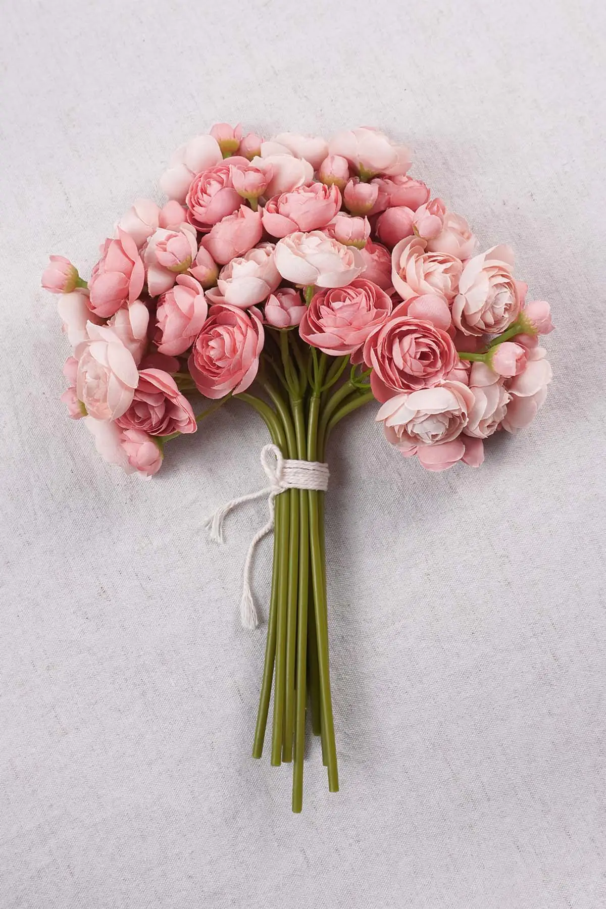 Dusty rose mini ranunculus artificial flowers with stems for bouquets and centerpieces