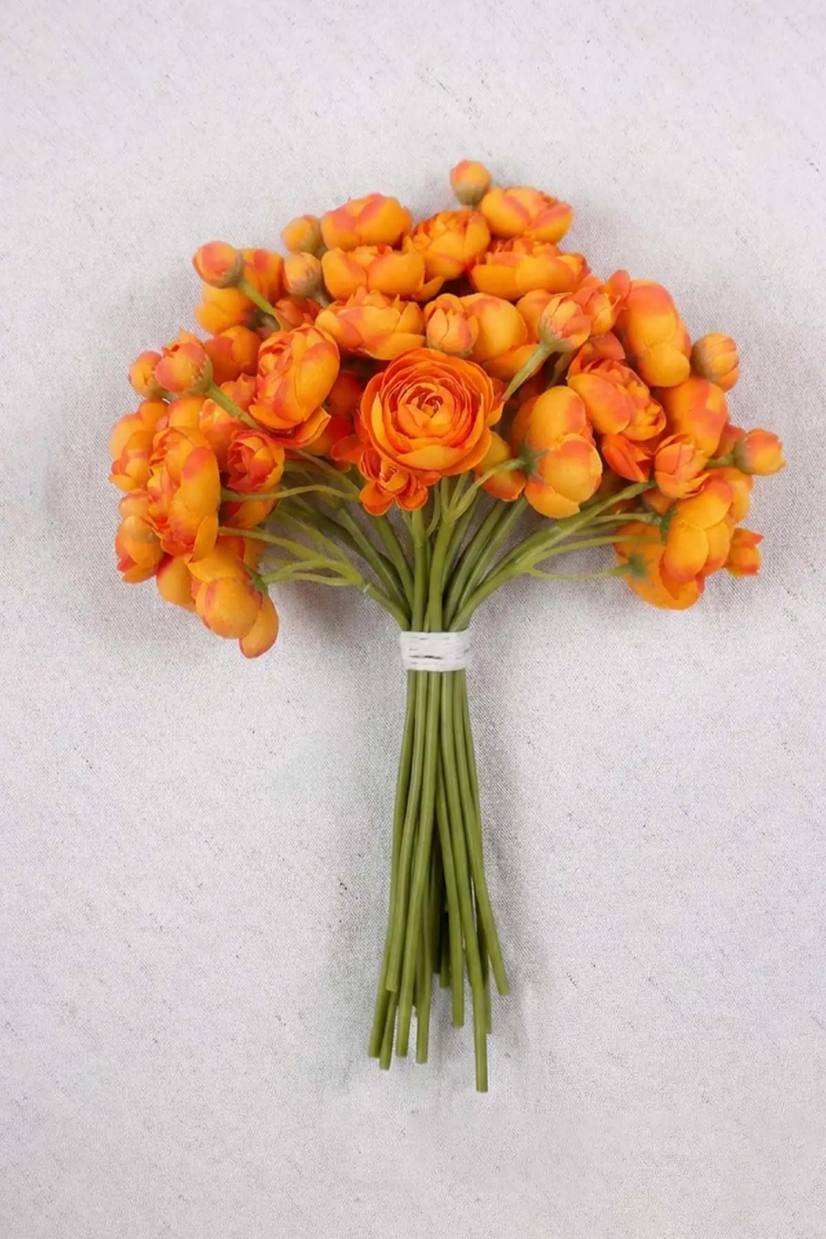 Citrus orange mini ranunculus artificial flowers with stems for bouquets and centerpieces